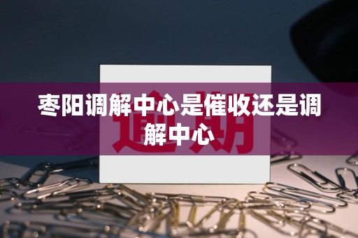 枣阳调解中心是催收还是调解中心