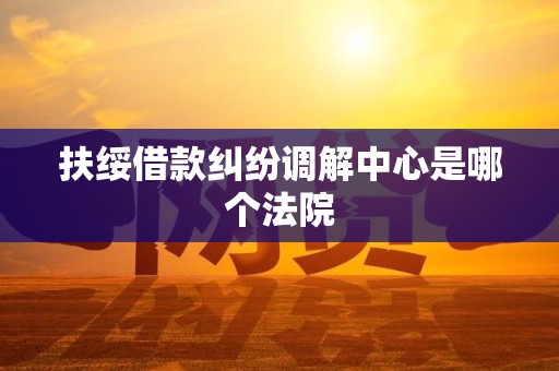 扶绥借款纠纷调解中心是哪个法院