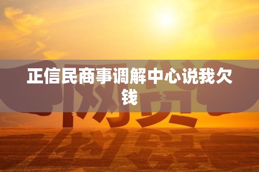 正信民商事调解中心说我欠钱 正信民商事调解中心说我欠钱