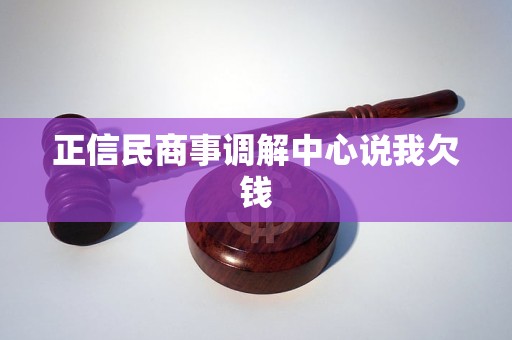 正信民商事调解中心说我欠钱 正信民商事调解中心说我欠钱