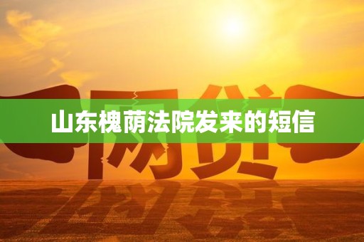 山东槐荫法院发来的短信