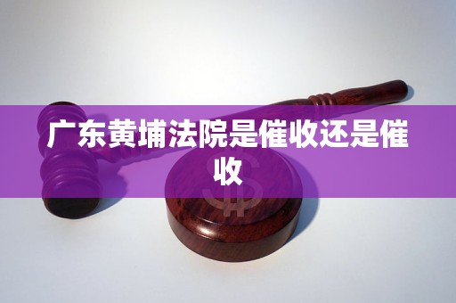 广东黄埔法院是催收还是催收