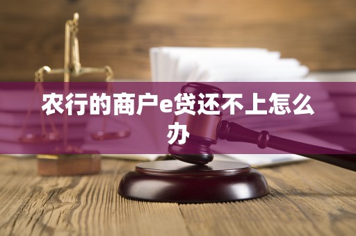 农行的商户e贷还不上怎么办 农行的商户e贷还不上怎么办