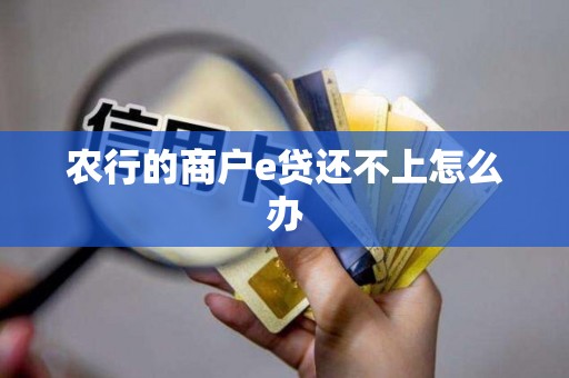 农行的商户e贷还不上怎么办 农行的商户e贷还不上怎么办