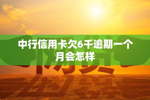 中行信用卡欠6千逾期一个月会怎样
