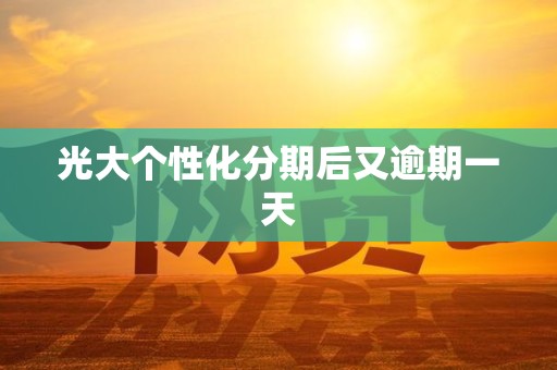 光大个性化分期后又逾期一天