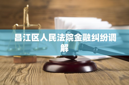 昌江区人民法院金融纠纷调解