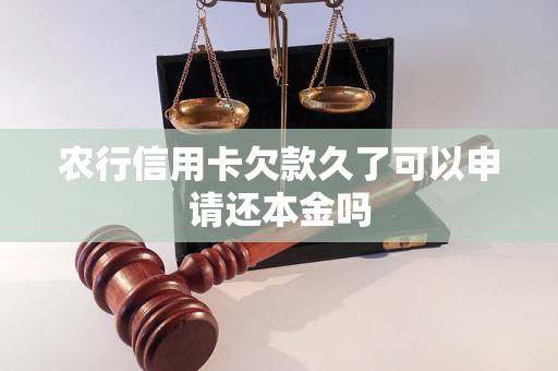 农行信用卡欠款久了可以申请还本金吗