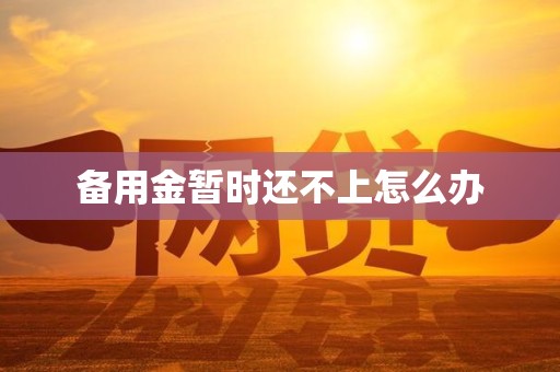 备用金暂时还不上怎么办 备用金暂时还不上怎么办