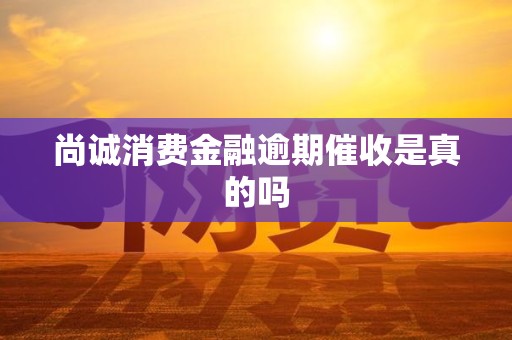 尚诚消费金融逾期催收是真的吗