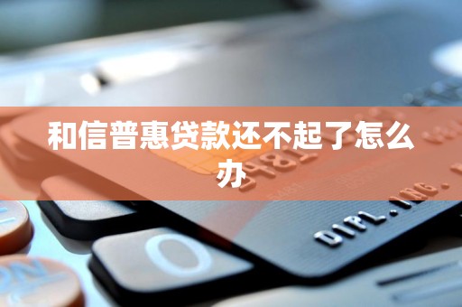 和信普惠贷款还不起了怎么办 和信普惠贷款还不起了怎么办