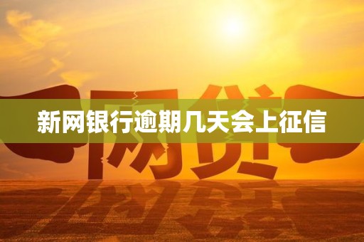 新网银行逾期几天会上征信