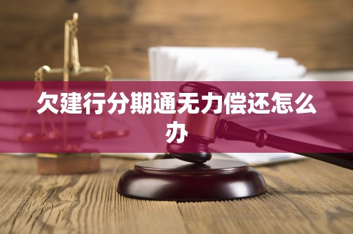 欠建行分期通无力偿还怎么办