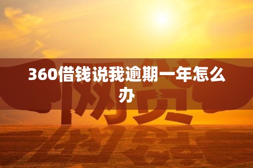 360借钱说我逾期一年怎么办 360借钱说我逾期一年怎么办