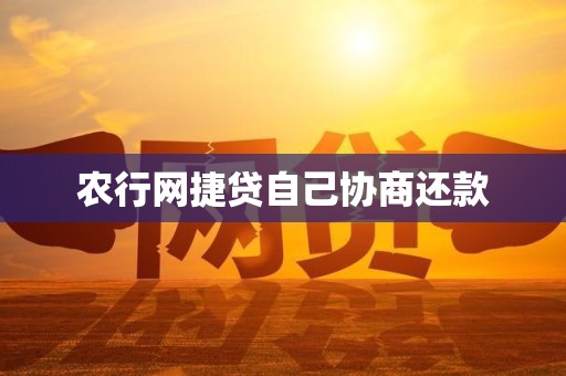 农行网捷贷自己协商还款