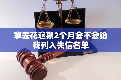 拿去花逾期2个月会不会给我列入失信名单