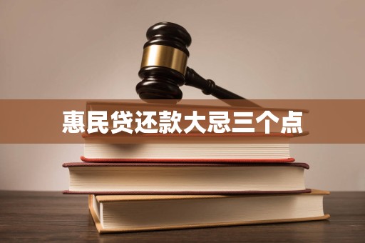 惠民贷还款大忌三个点 惠民贷还款大忌三个点