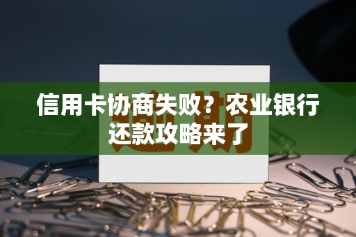 信用卡协商失败？农业银行还款攻略来了
