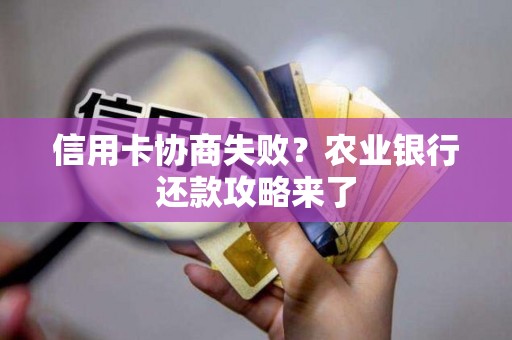 信用卡协商失败？农业银行还款攻略来了