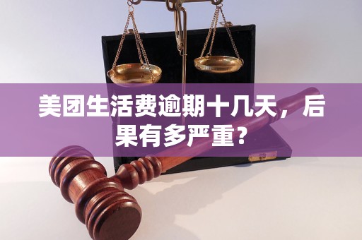 美团生活费逾期十几天，后果有多严重？