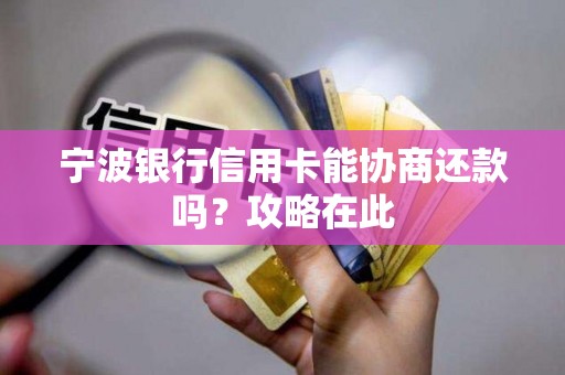宁波银行信用卡能协商还款吗？攻略在此