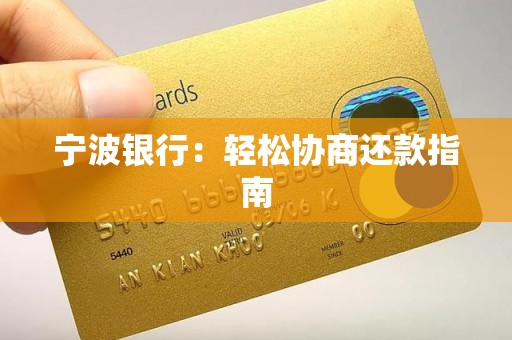 宁波银行：轻松协商还款指南