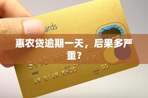 惠农贷逾期一天,后果多严重? 惠农贷逾期一天,后果多严重?