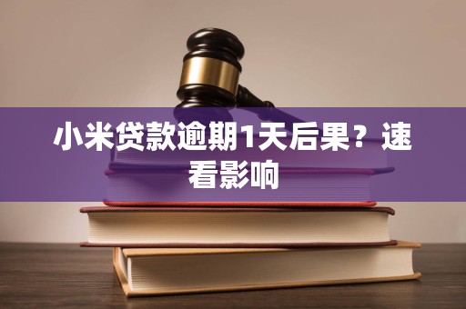 小米贷款逾期1天后果？速看影响