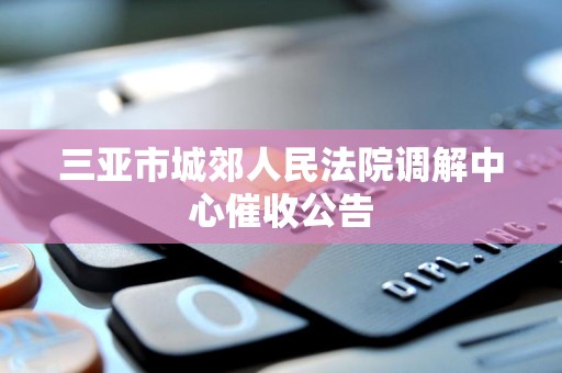 三亚市城郊人民法院调解中心催收公告 三亚市城郊人民法院调解中心催收公告