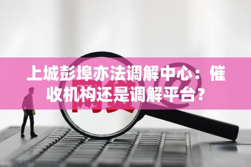 上城彭埠亦法调解中心：催收机构还是调解平台？
