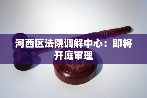 河西区法院调解中心：即将开庭审理