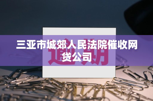 三亚市城郊人民法院催收网贷公司
