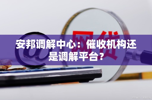 安邦调解中心：催收机构还是调解平台？