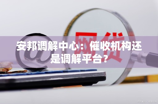 安邦调解中心：催收机构还是调解平台？