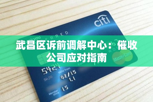 武昌区诉前调解中心：催收公司应对指南