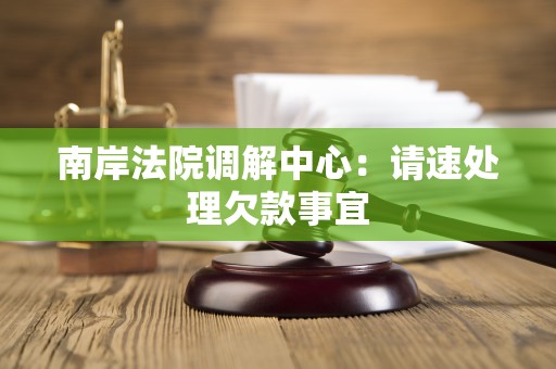 南岸法院调解中心:请速处理欠款事宜 南岸法院调解中心:请速处理欠款事宜