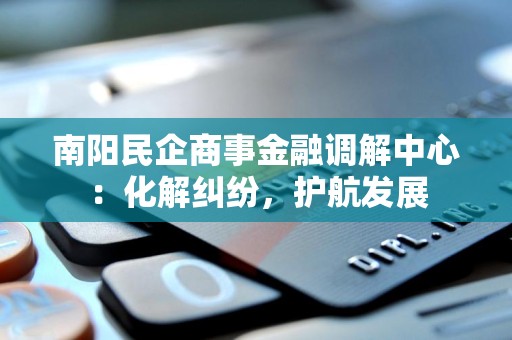 南阳民企商事金融调解中心：化解纠纷，护航发展