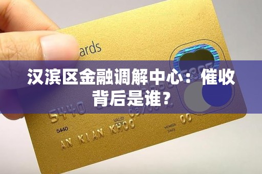 汉滨区金融调解中心:催收背后是谁? 汉滨区金融调解中心:催收背后是谁?