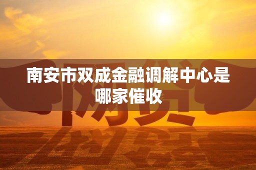 南安市双成金融调解中心是哪家催收