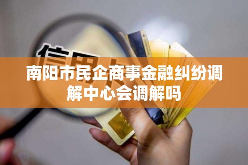 南阳市民企商事金融纠纷调解中心会调解吗