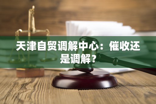天津自贸调解中心：催收还是调解？