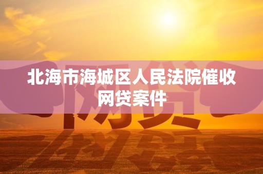 北海市海城区人民法院催收网贷案件
