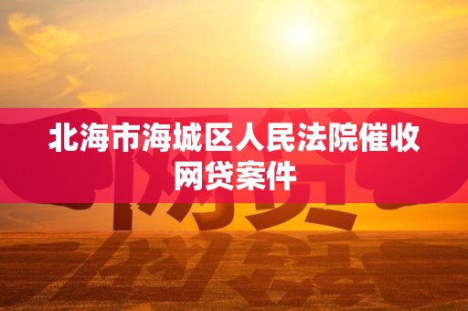 北海市海城区人民法院催收网贷案件