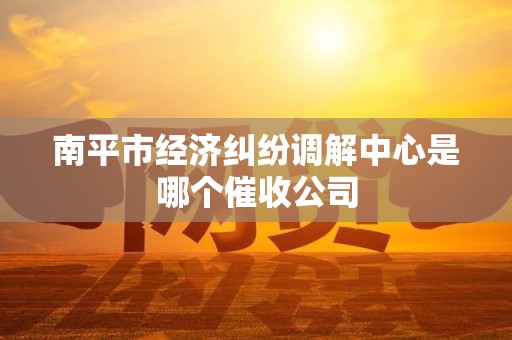 南平市经济纠纷调解中心是哪个催收公司