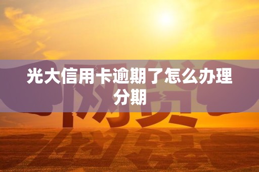 光大信用卡逾期了怎么办理分期