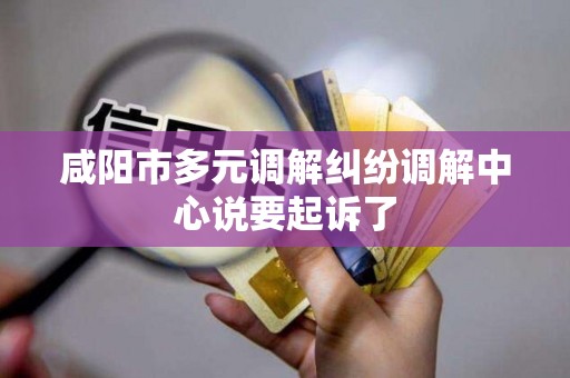 咸阳市多元调解纠纷调解中心说要起诉了