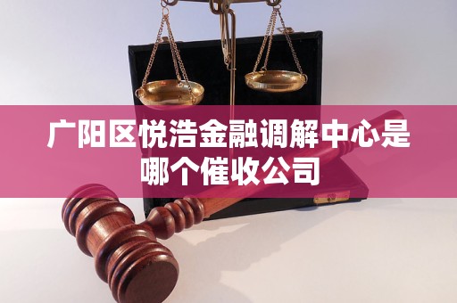 广阳区悦浩金融调解中心是哪个催收公司