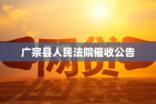 广宗县人民法院催收公告