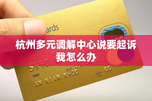 杭州多元调解中心说要起诉我怎么办
