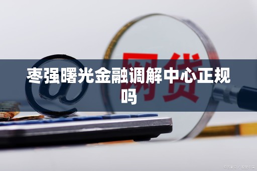 枣强曙光金融调解中心正规吗